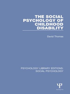 cover image of The Social Psychology of Childhood Disability